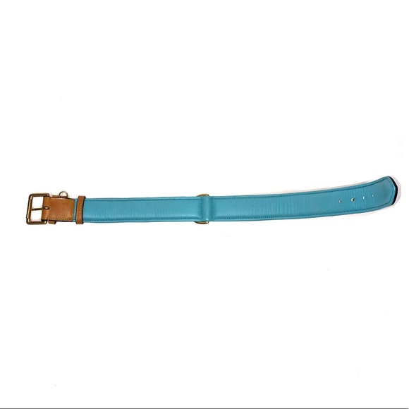 BLUE LEATHER DOG COLLAR - Picture 9 of 11